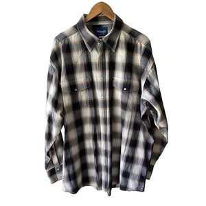 WRANGLER Men's Size 2XLT Vintage Pearl Snap Western Shirt